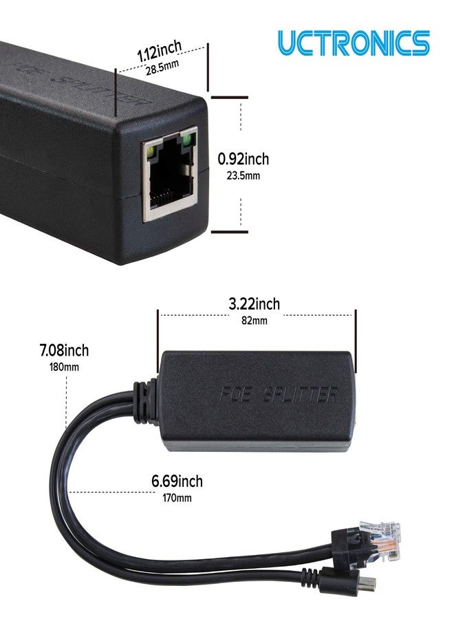 UCTRONICS PoE Splitter USB-C 5V - Active PoE to USB-C Adapter, IEEE 802.3af Compliant for Raspberry Pi 4, Google WiFi, Security Cameras, and More - Image 3